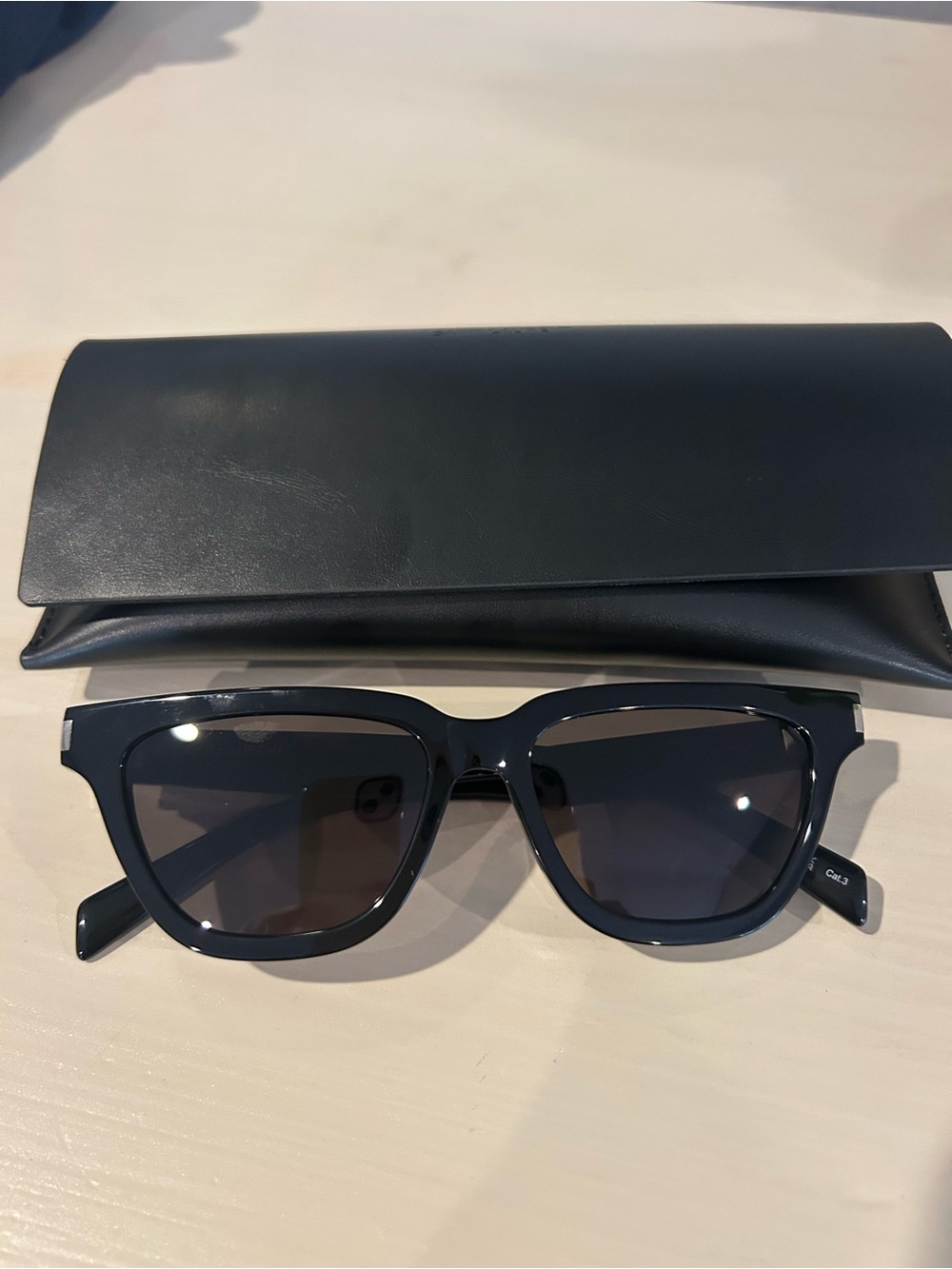Saint Laurent Black Square Frame Sunglasses with Dark Lenses SL 462 Sulpice